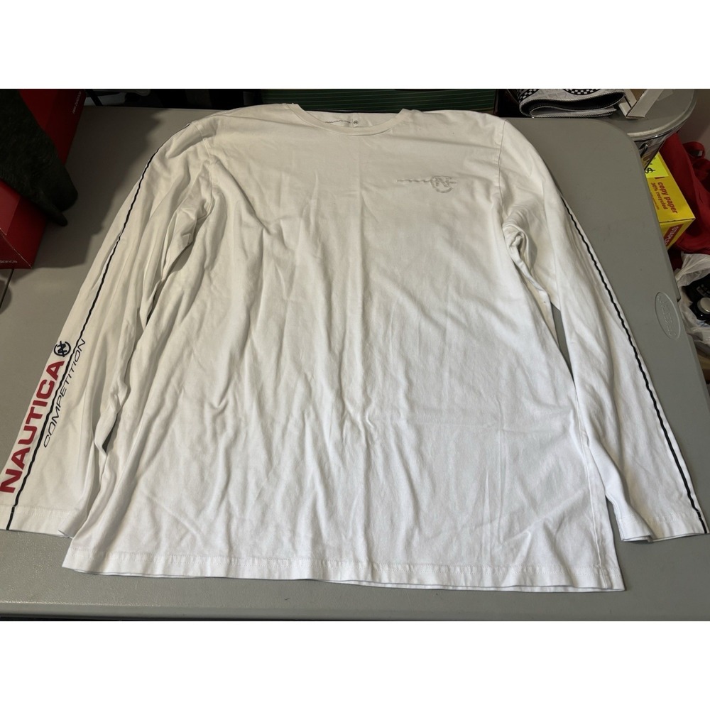 Nautica Competition Mens White Long Sleeve Tee 2XL